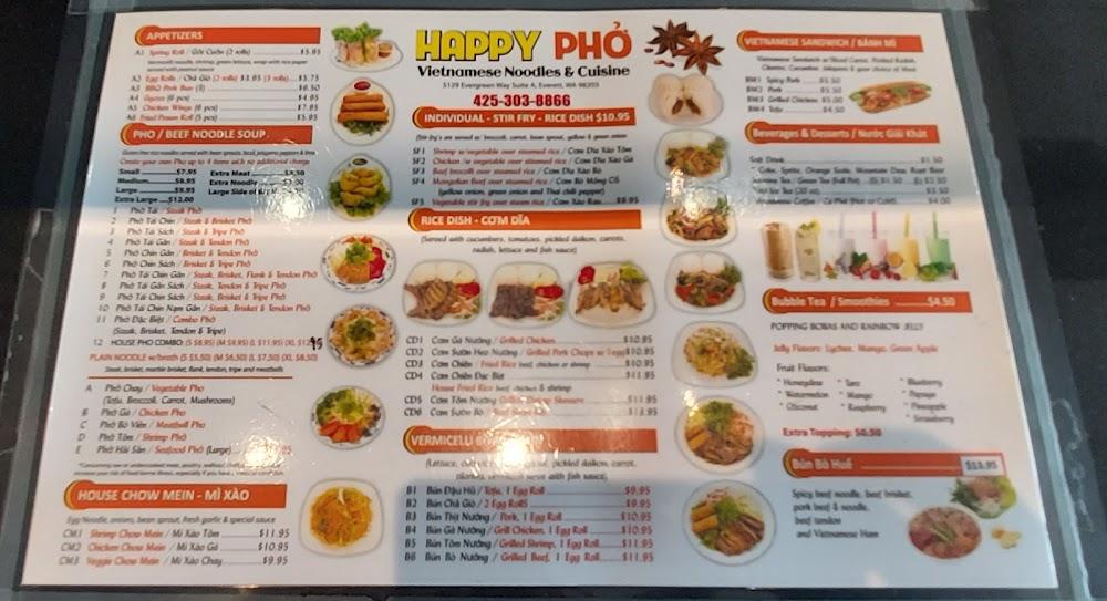 Happy Pho Noodles Menu image 1